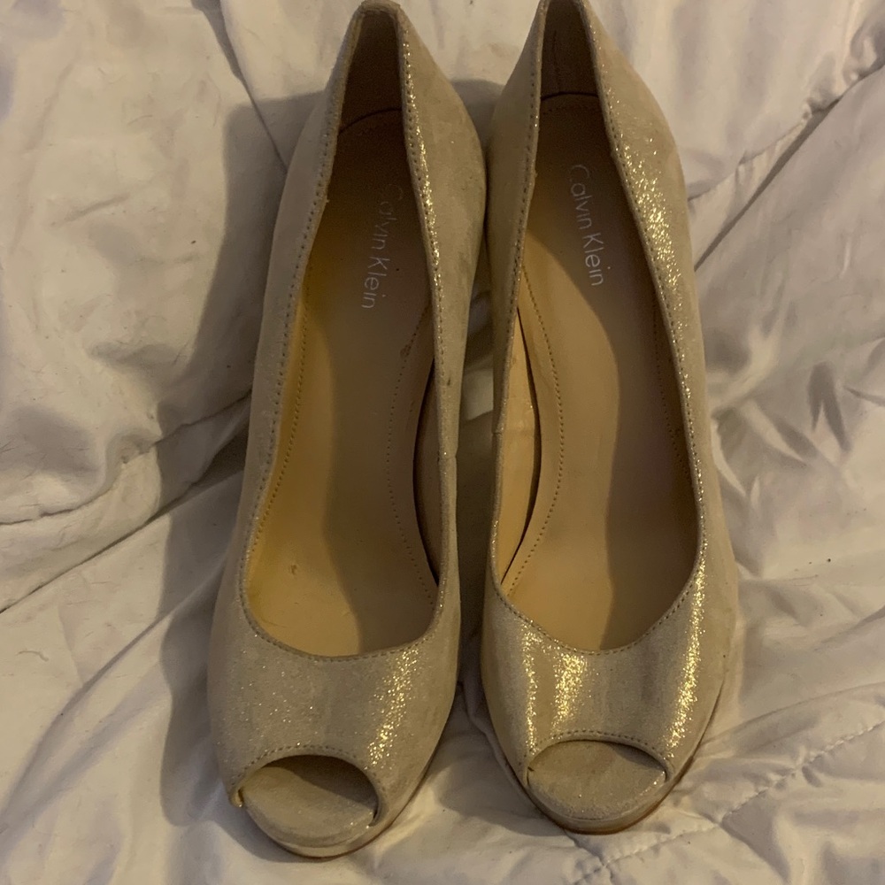 Calvin Klein Women's Shimmering Gold Heels